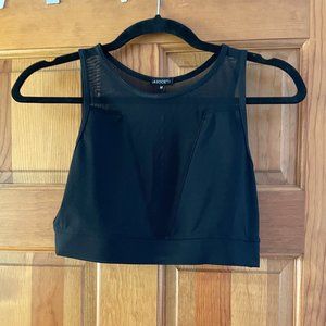 Black mesh crop top
